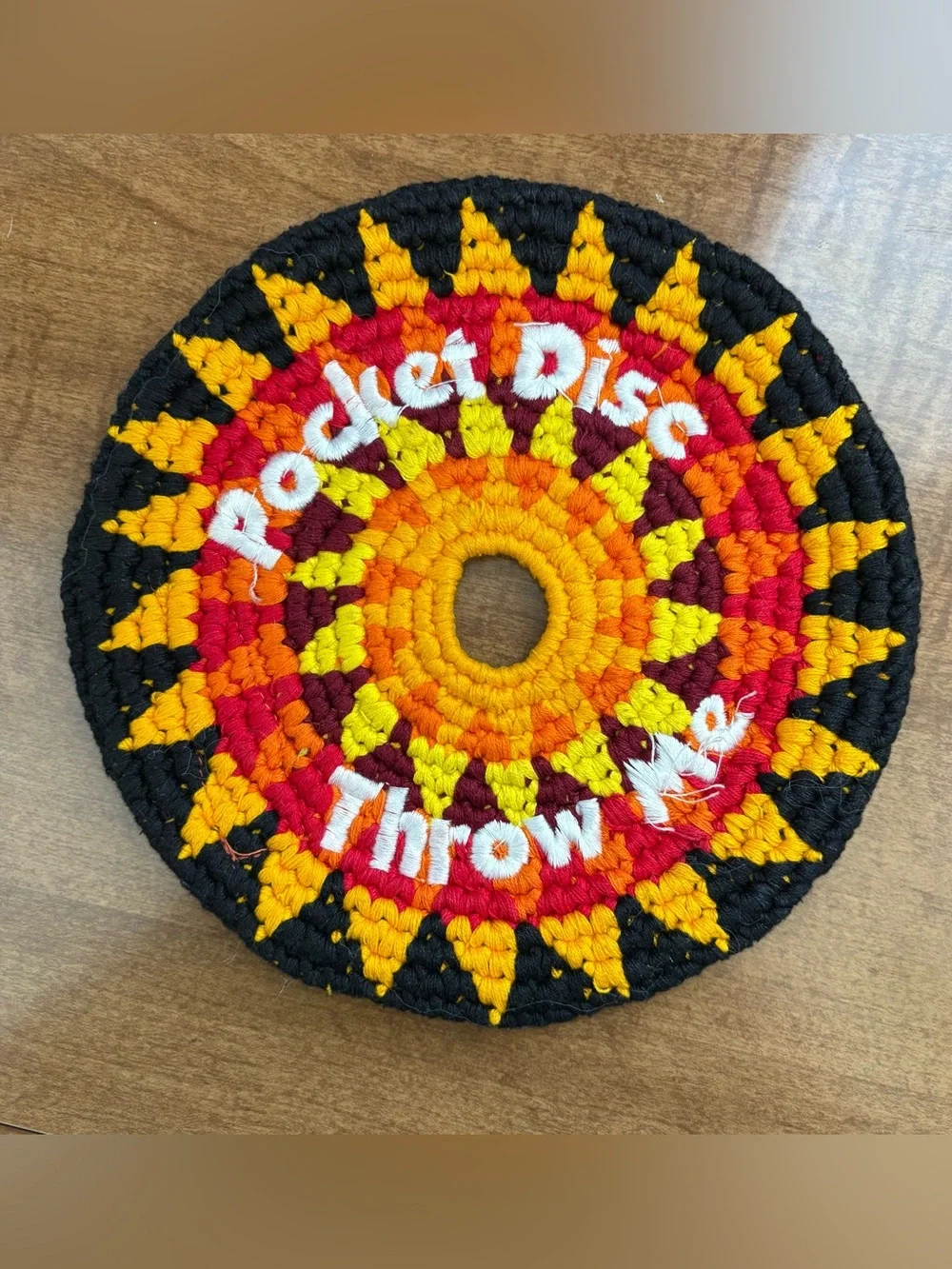 Handmade Pocket Disc - Black, Red, Orange, Yellow